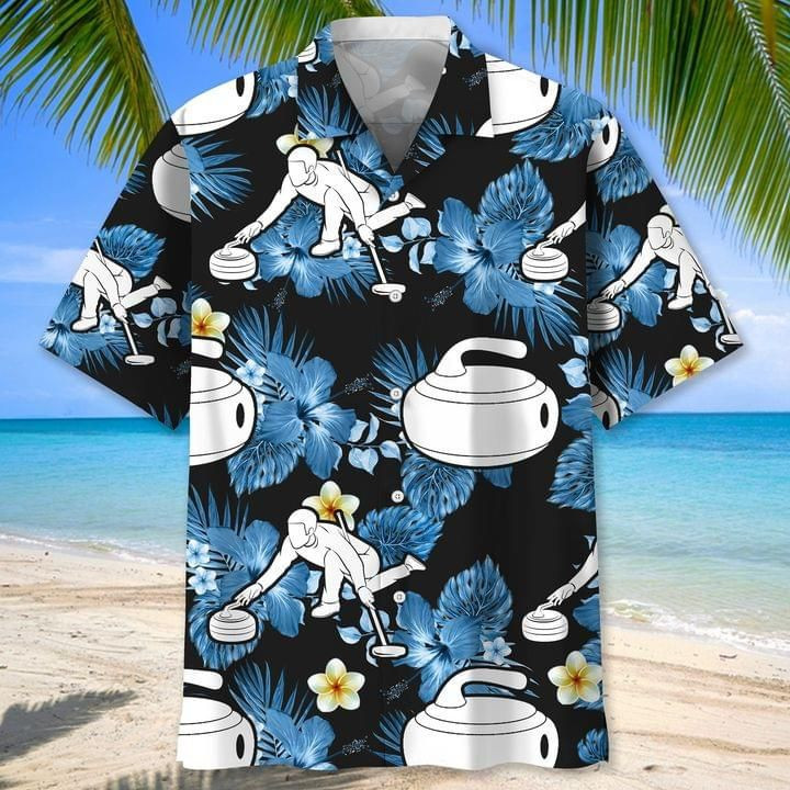 Curling Nature Print Hawaiian Shirt