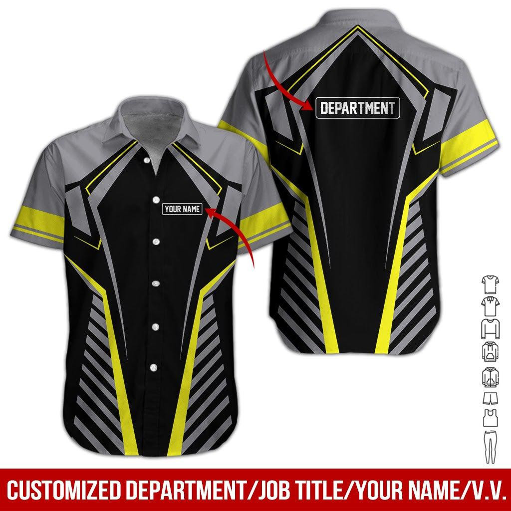 Custom Text Green Heavy Equipment Name September Guy Personalized Hawaiian Shirt