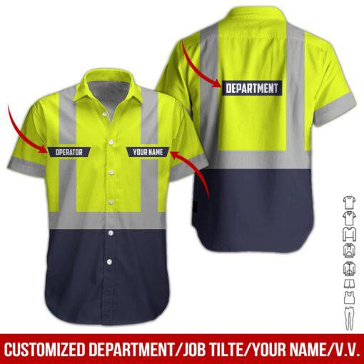 Custom Text Heavy Equipment Personalized Hawaiian Shirt