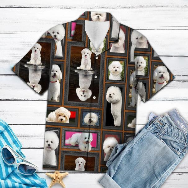 Cute Bichon Frise Hawaiian Shirt