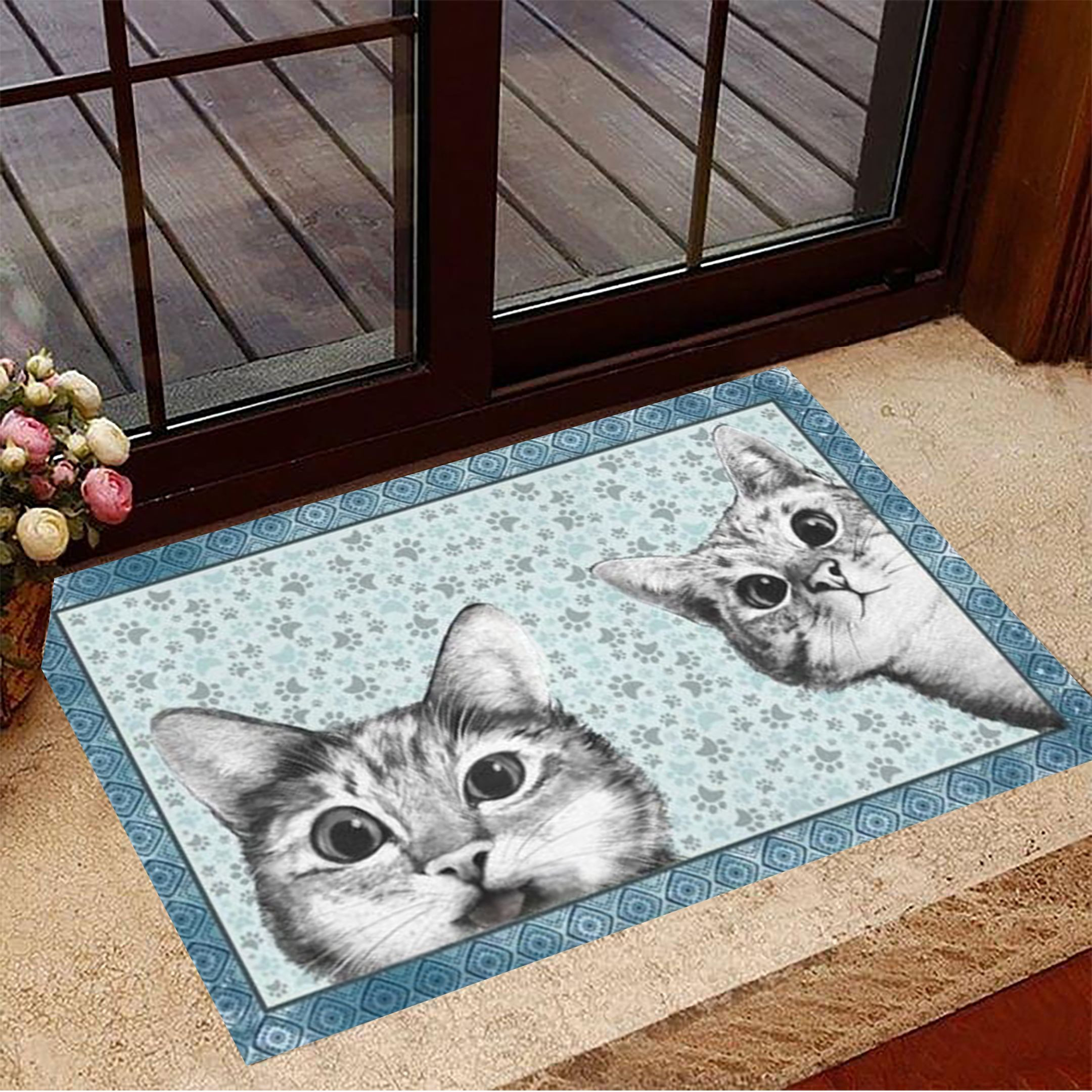 Cute Cat Rubber Doormat Funny Cat Rubber Doormat Housewarming Gift Ideas