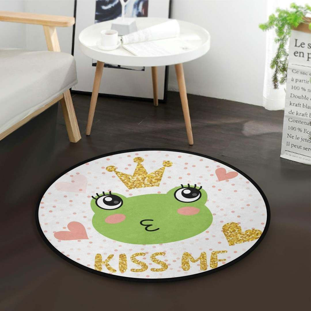 Cute Frog Round Rug Carpet Bedroom Livingroom Home Decor