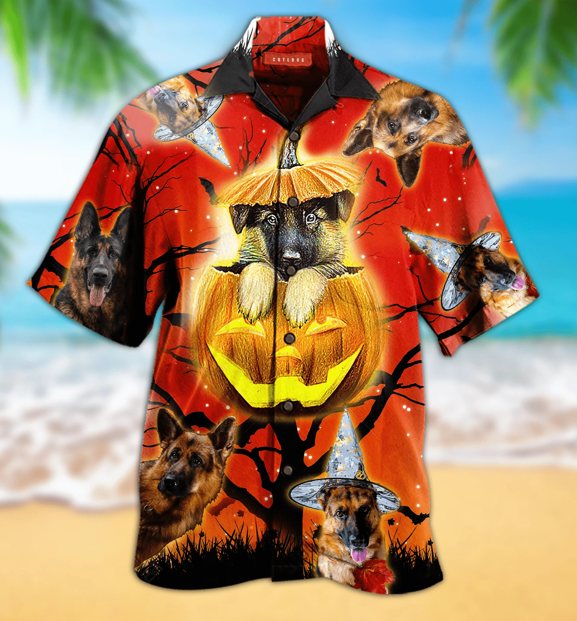 Cute German Shepherd Dog Hawaiian Shirt