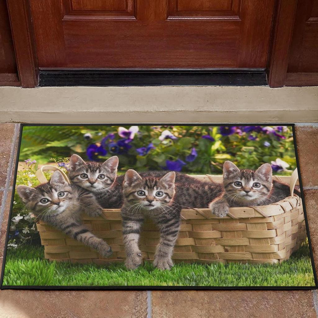 Cute Kitty Cat Rubber Doormats