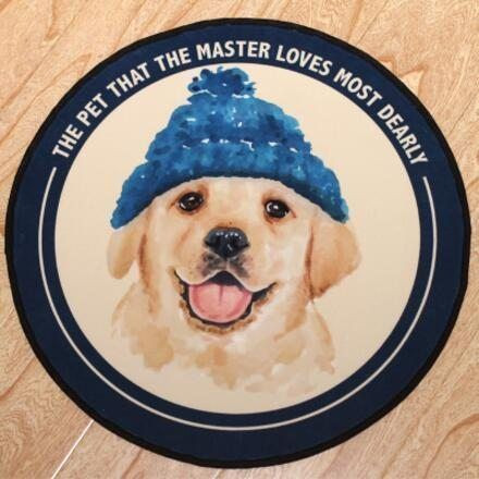 Cute Labrador Wears Hat Round Rug Carpet Bedroom Livingroom Home Decor