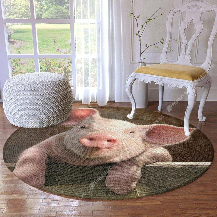 Cute Pig Round Rug Carpet Bedroom Livingroom Home Decor