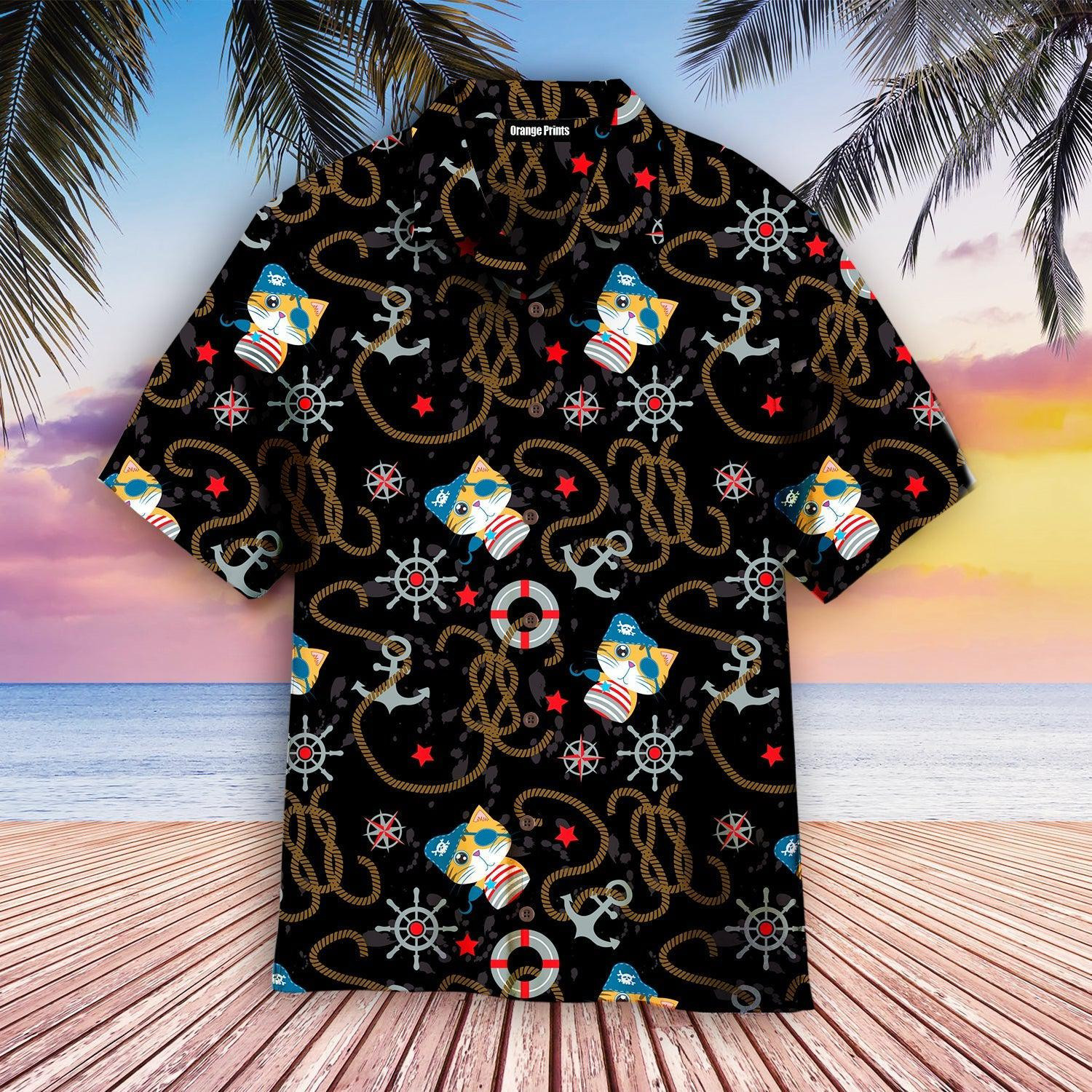 Cute Pirate Cat Hawaiian Shirt