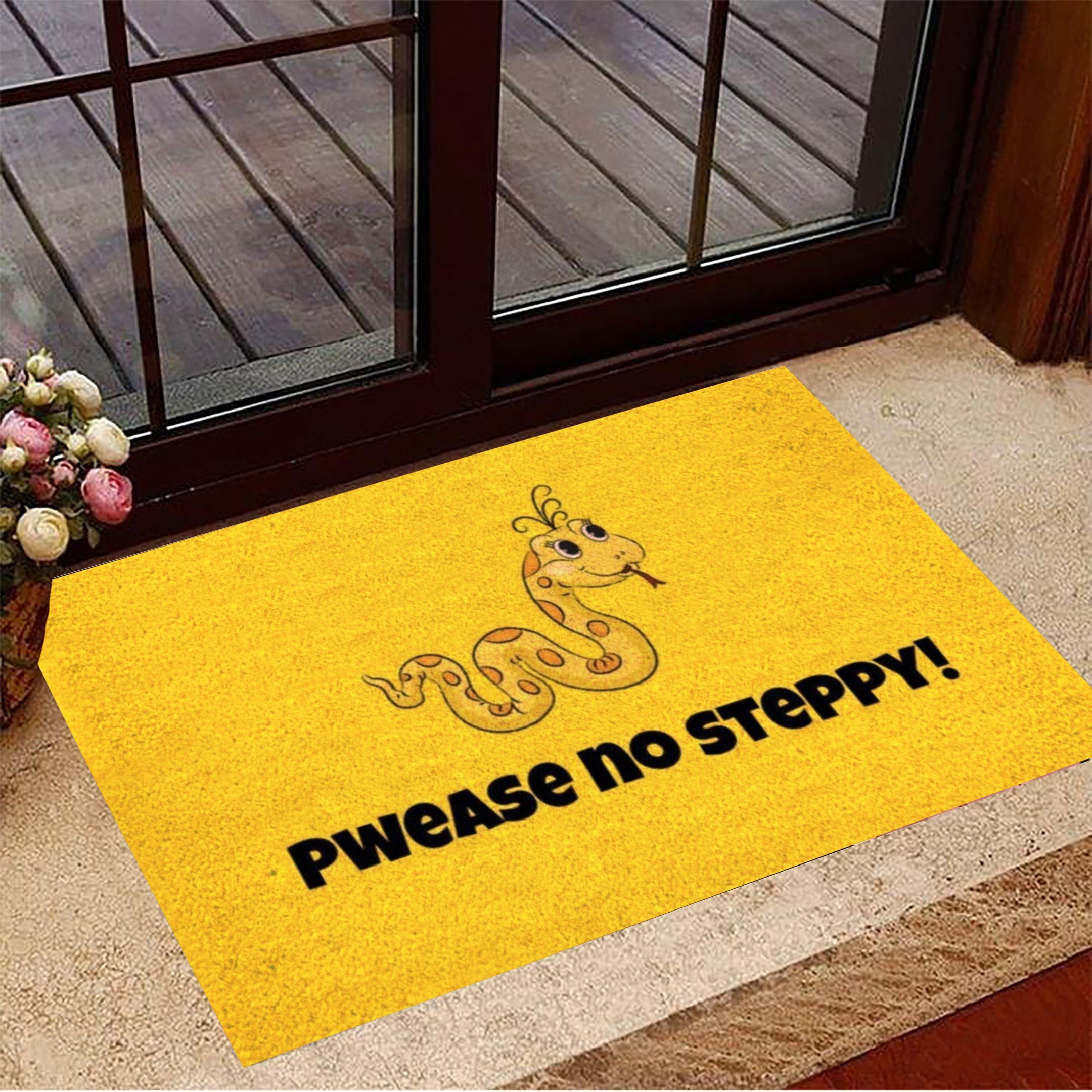 Cute Snake Pwease No Steppy Rubber Doormat Inside Door Mats Home Decor Gifts For Aunt
