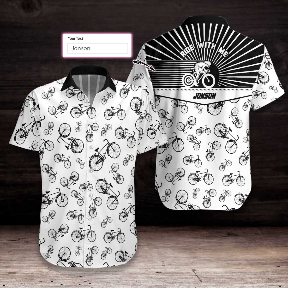 Cycling Ride With Me Personalized Hawaiian Shirt
