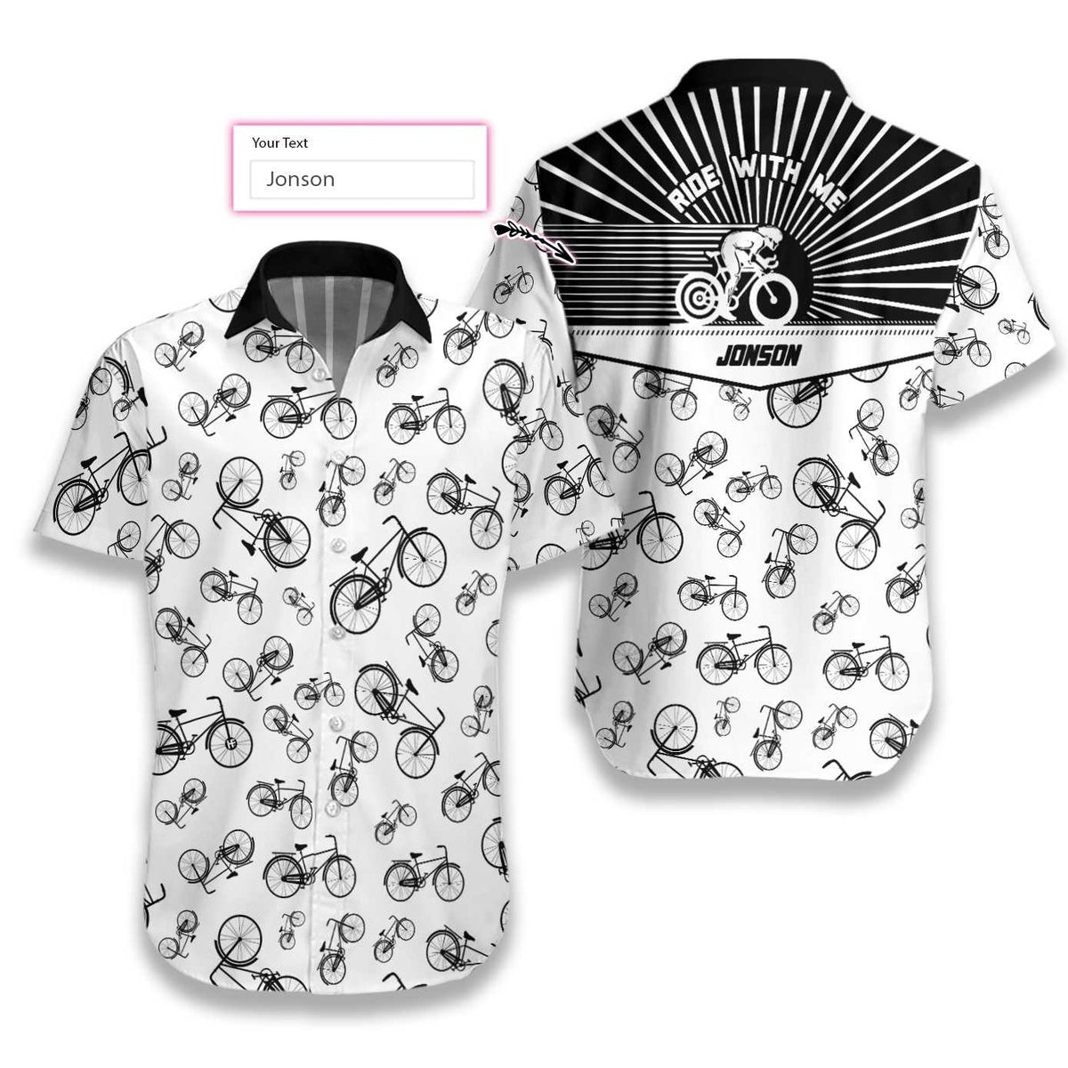 Cycling Ride With Me Personalized Hawaiian Shirt - Image 3