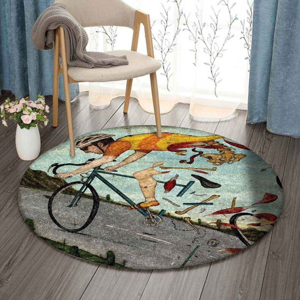 Cycling Round Rug Carpet Bedroom Livingroom Home Decor