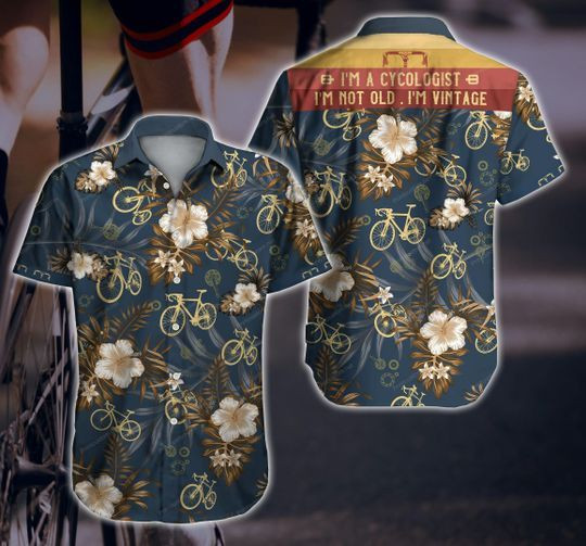 Cycling Vintage Tropical Hawaiian Shirt