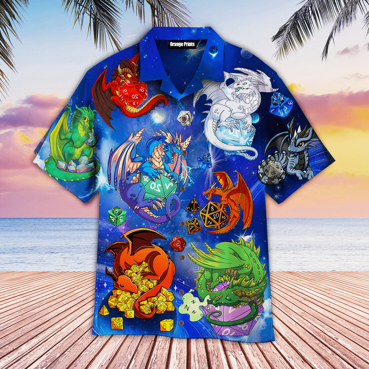 D&D Dragon Dice Galaxy Hawaiian Shirt