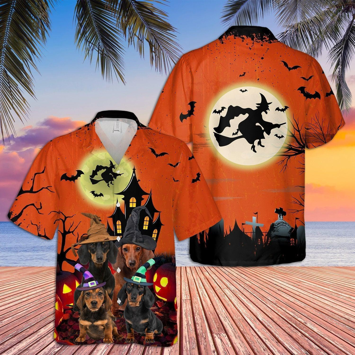 Dachshun Halloween Hawaiian Shirt