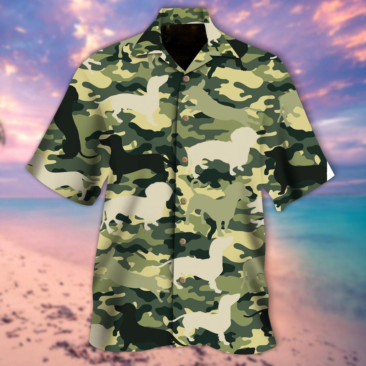 Dachshund Camo Hawaiian Shirt