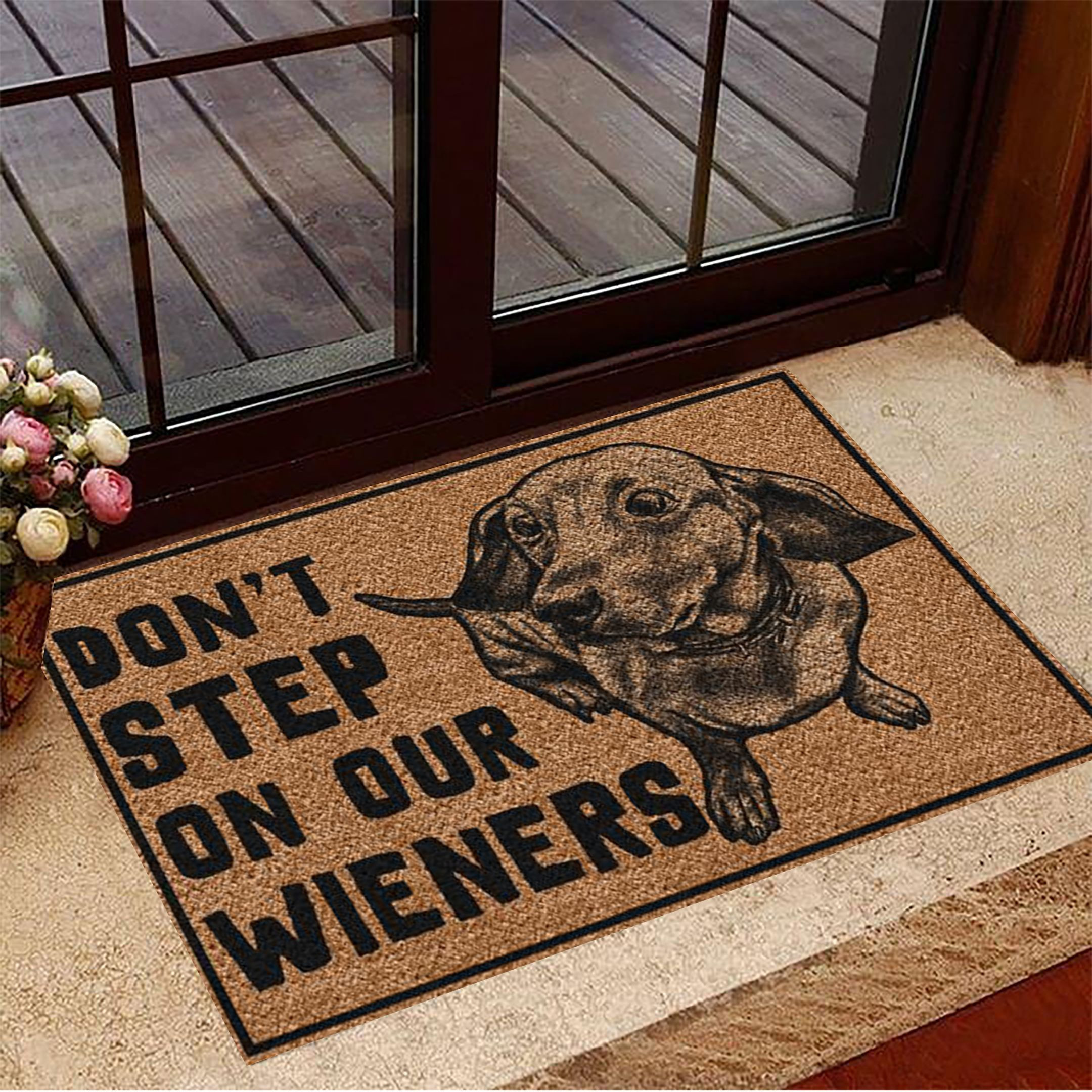 Dachshund Don't Step On Our Wieners Rubber Doormat Hilarious Rubber Doormats Gifts For Dachshund Lovers