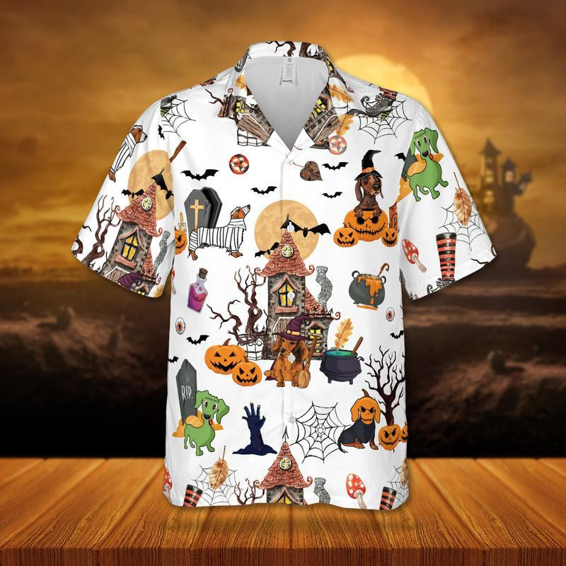 Dachshund Halloween Hawaiian Shirt