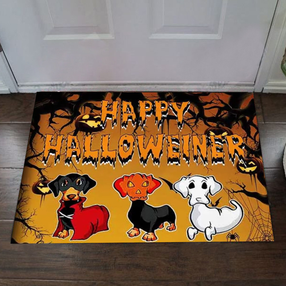 Dachshund Happy Halloween Rubber Doormat Best Door Mats For Home Gifts For Dachshund Lovers