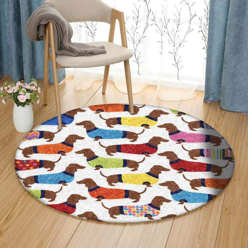 Dachshund Limited Edition Round Rug Carpet Bedroom Livingroom Home Decor