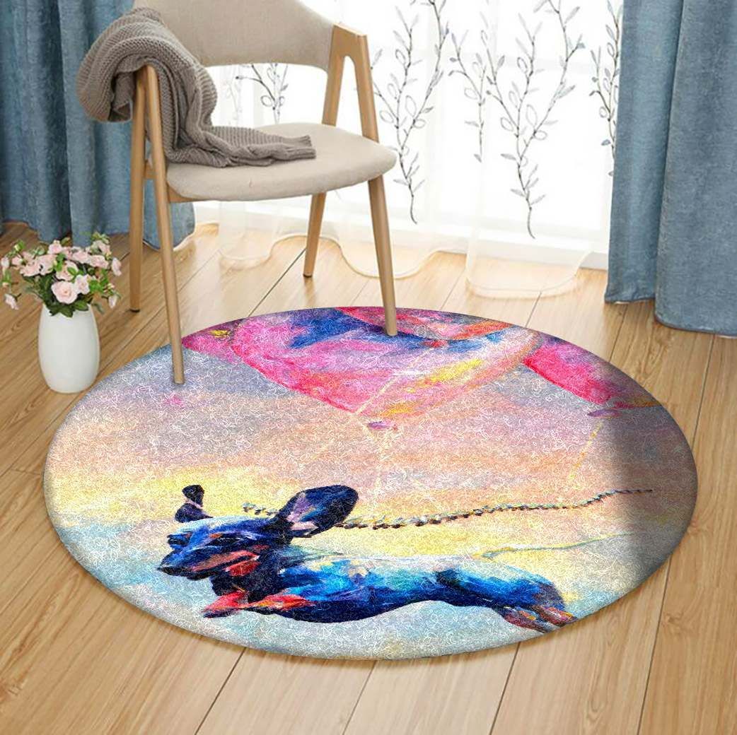 Dachshund Round Rug Carpet Bedroom Livingroom Home Decor