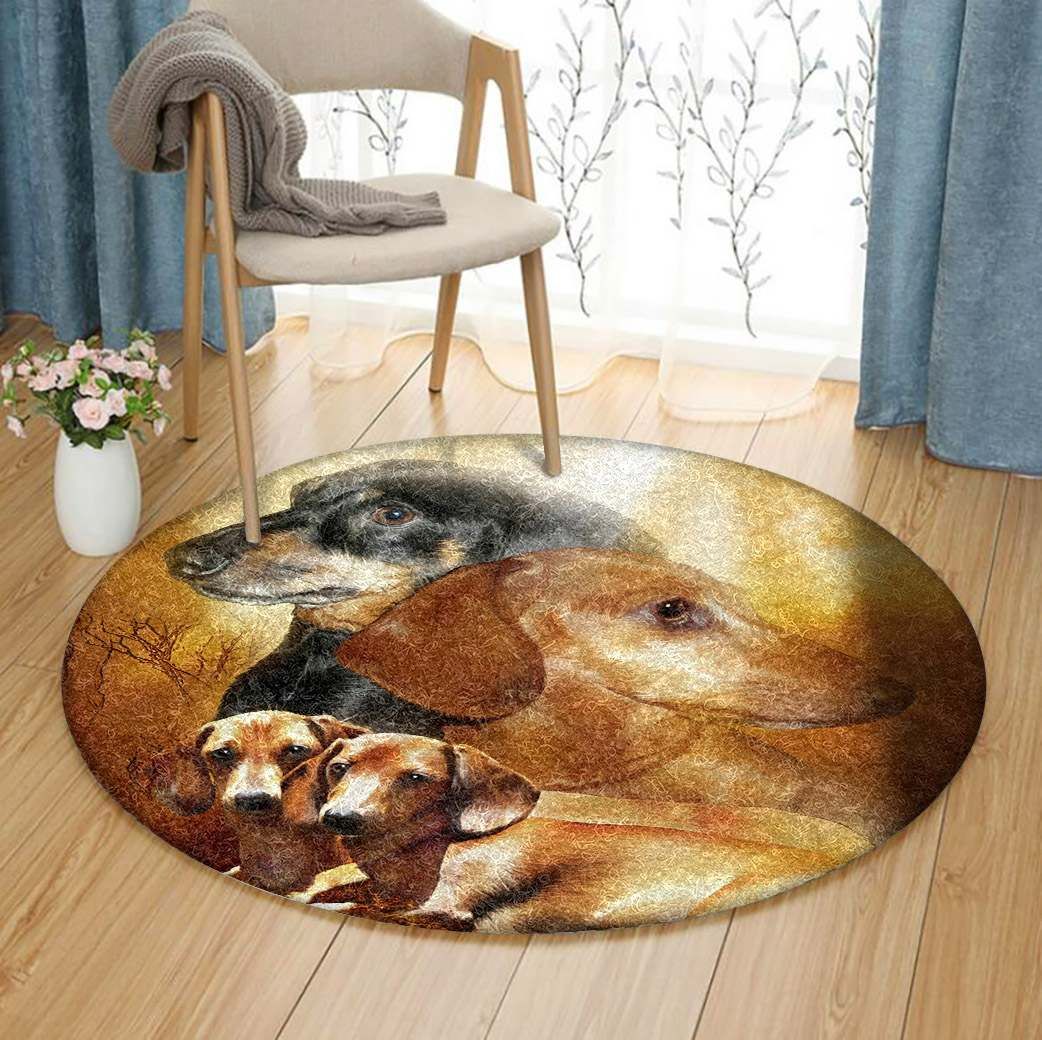 Dachshund Round Rug Carpet Bedroom Livingroom Home Decor