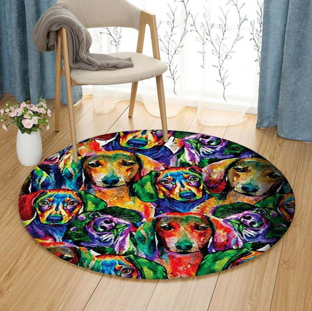 Dachshund Round Rug Carpet Bedroom Livingroom Home Decor
