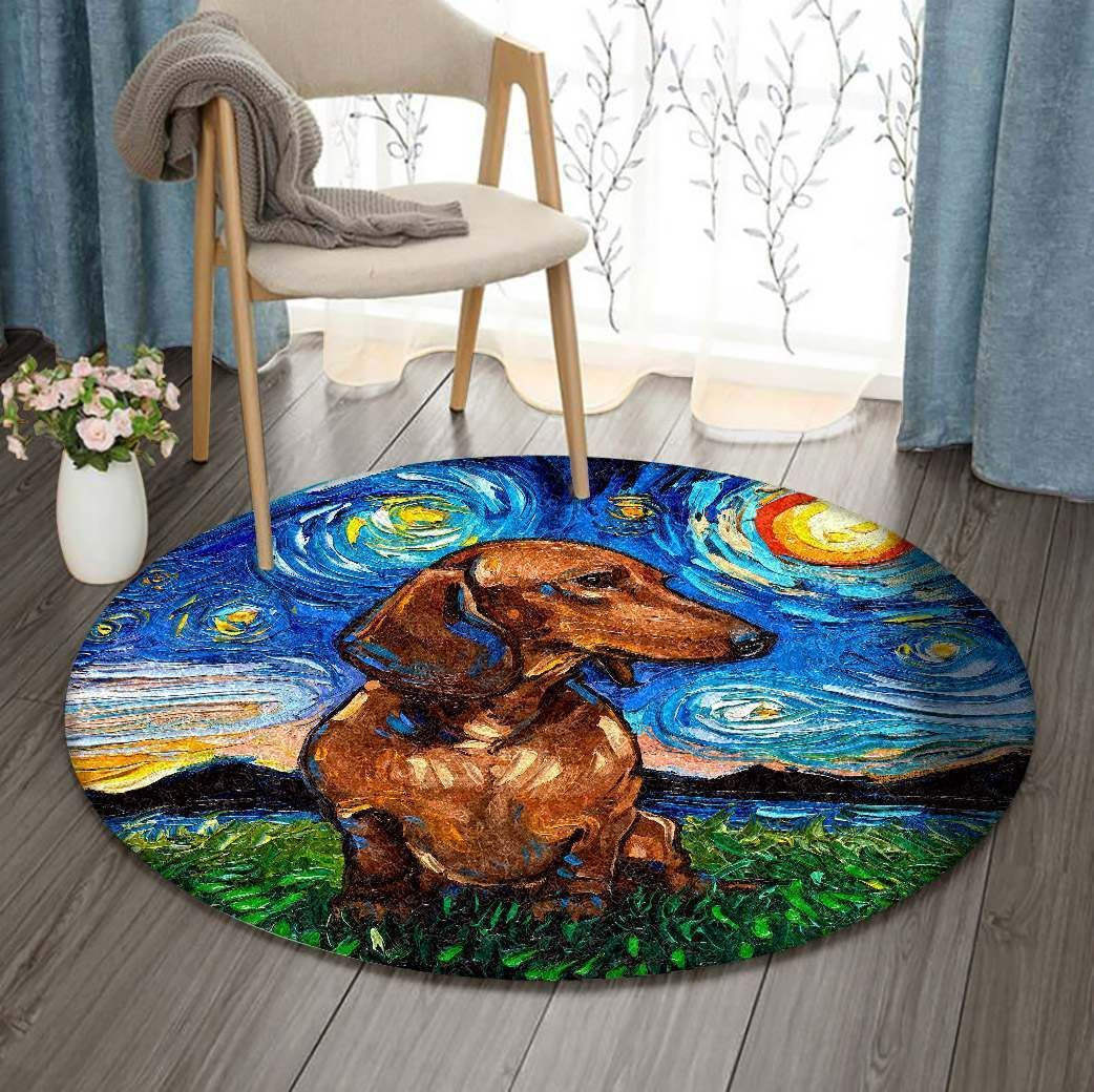 Dachshund Round Rug Carpet Bedroom Livingroom Home Decor
