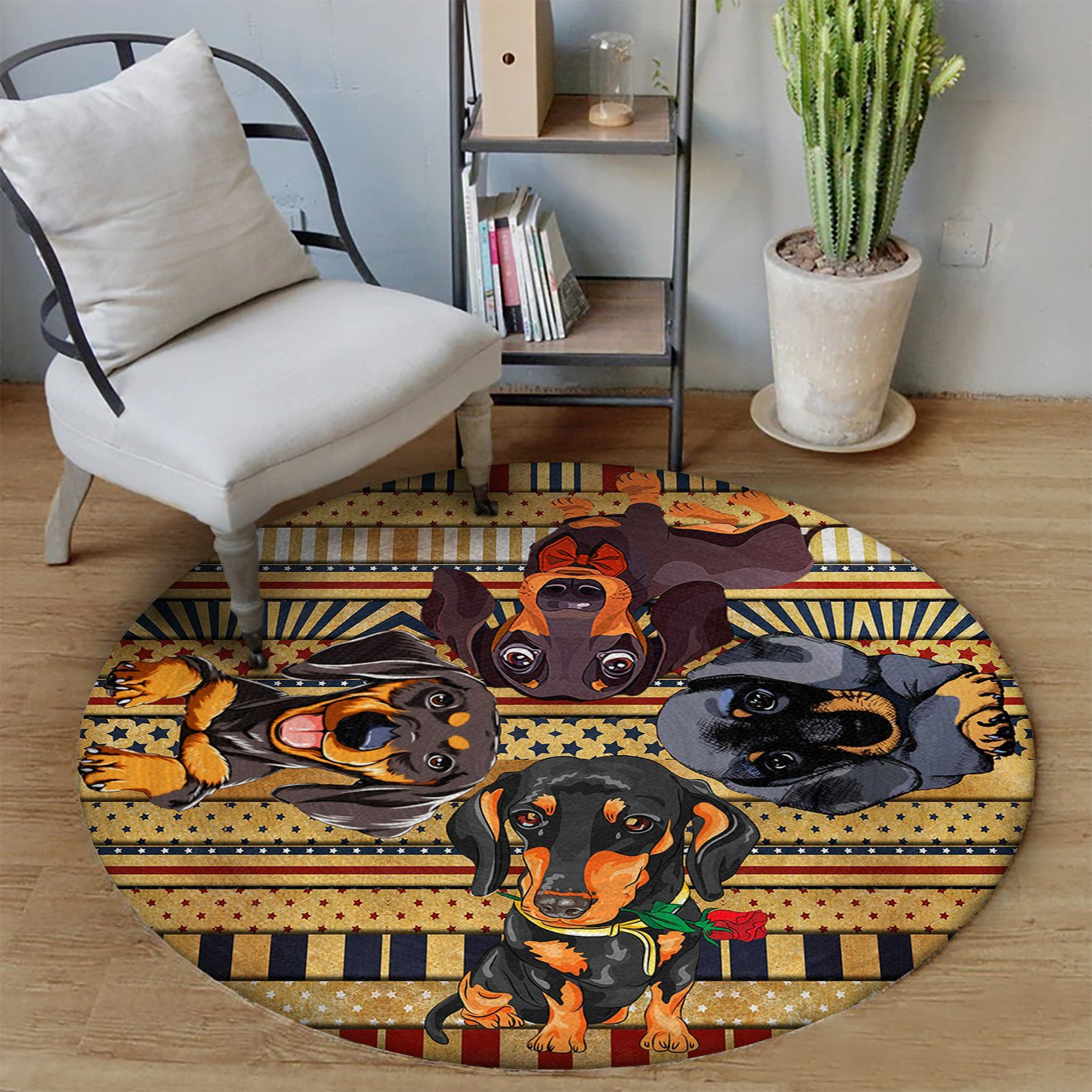 Dachshund Round Rug Carpet Bedroom Livingroom Home Decor