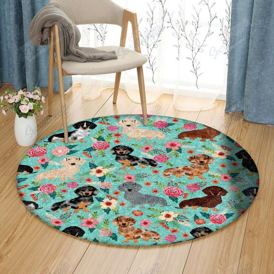 Dachshund Round Rug Carpet Bedroom Livingroom Home Decor