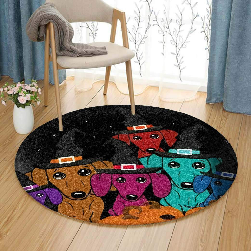 Dachshunds Halloween Limited Edition Round Rug Carpet Bedroom Livingroom Home Decor