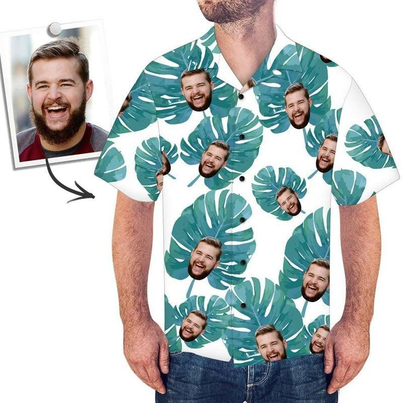 Dad - Leaves Custom Photo Hawaiian Shirt