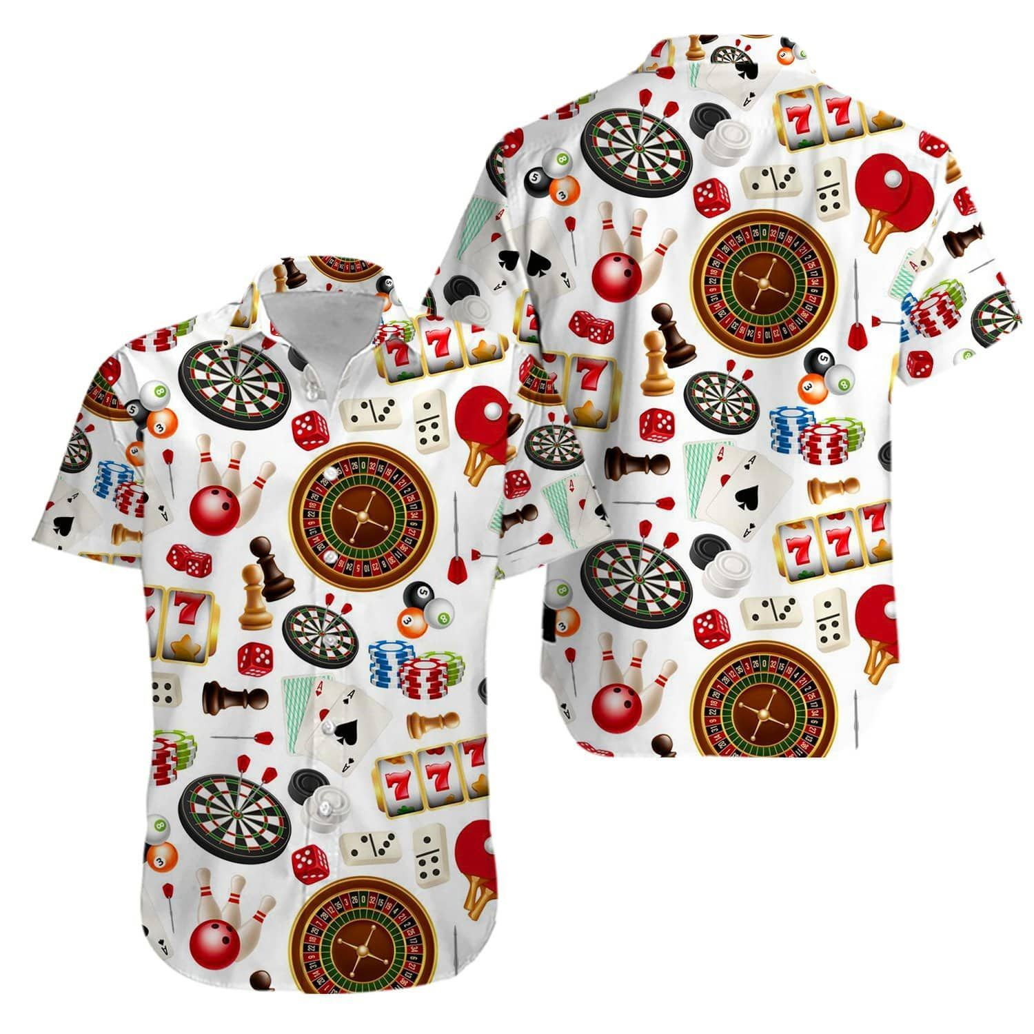 Darts Billiards Bowling Cards Game Hawaiian Shirt