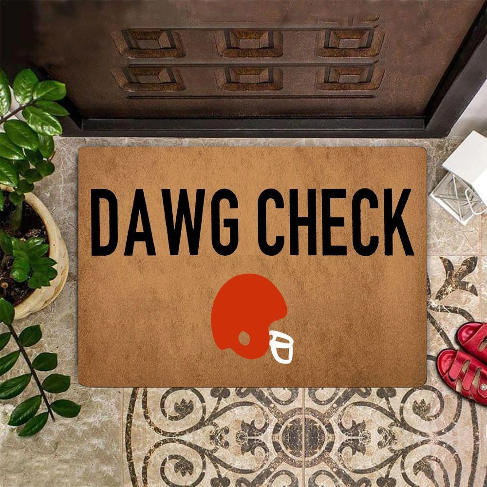Dawg Check Cleveland Browns Rubber Doormat Cleveland Browns Logo Football Team Fan Gift