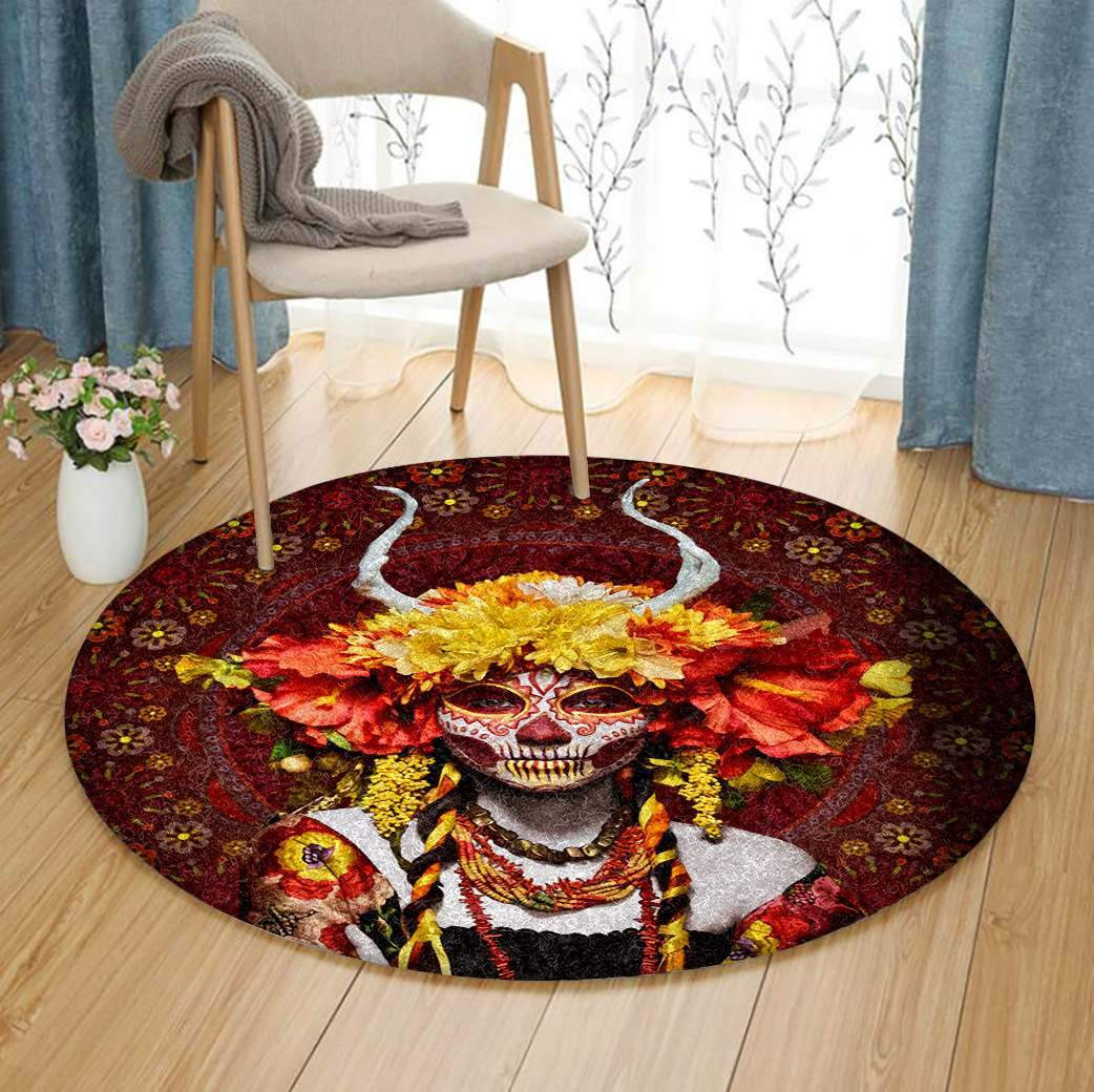Day Of The Dead Limited Edition Round Rug Carpet Bedroom Livingroom Home Decor