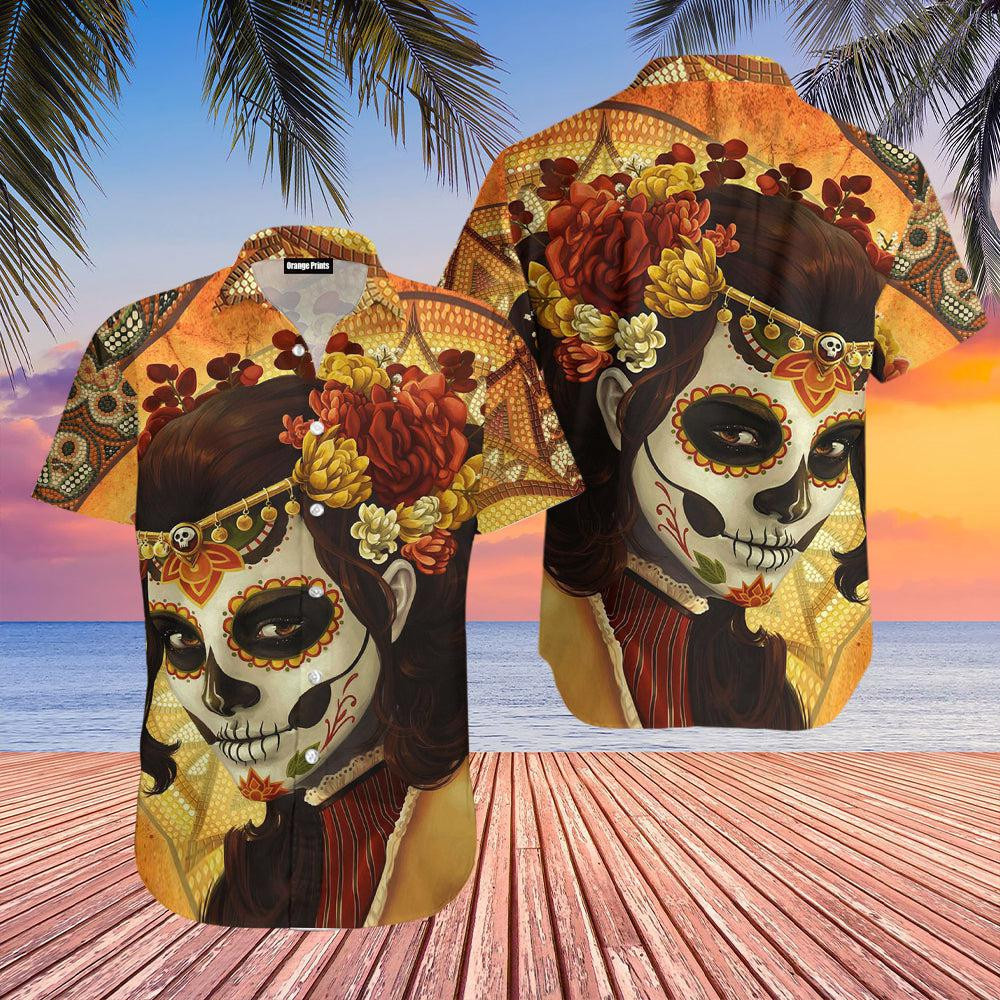 Day Of The Dead Skull Hawaiian Shirt