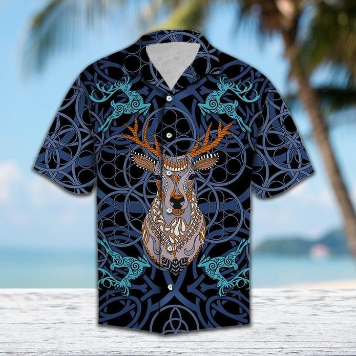 Deer Blue Mandala Hawaiian Shirt