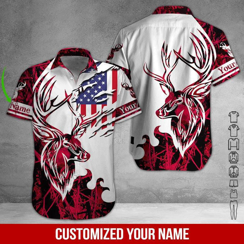 Deer Hunting American Personalized Hawaiian Shirt