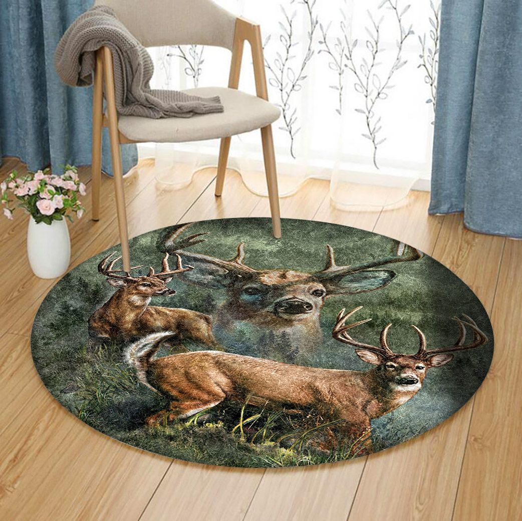 Deer Limited Edition Round Rug Carpet Bedroom Livingroom Home Decor