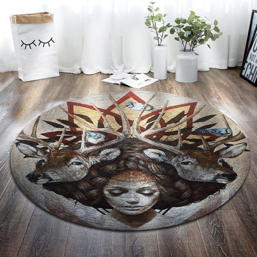 Deer Limited Edition Round Rug Carpet Bedroom Livingroom Home Decor