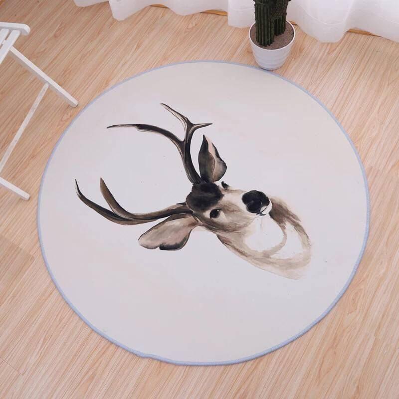 Deer Limited Edition Round Rug Carpet Bedroom Livingroom Home Decor