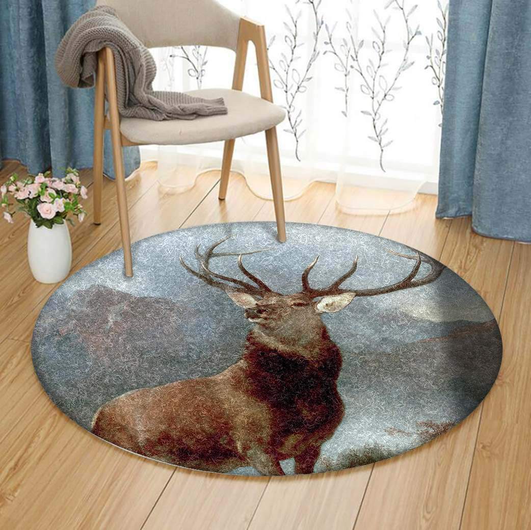 Deer Limited Edition Round Rug Carpet Bedroom Livingroom Home Decor