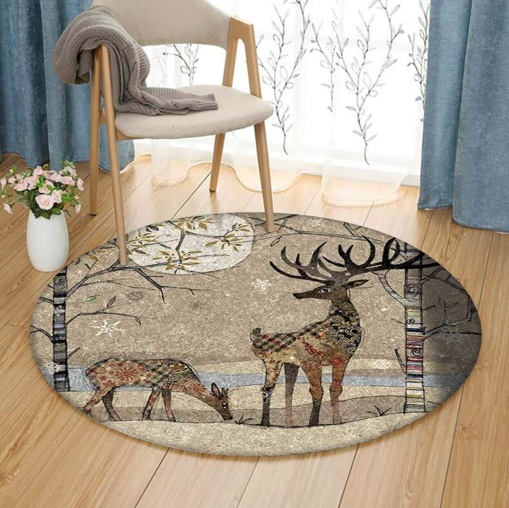 Deer Limited Edition Round Rug Carpet Bedroom Livingroom Home Decor