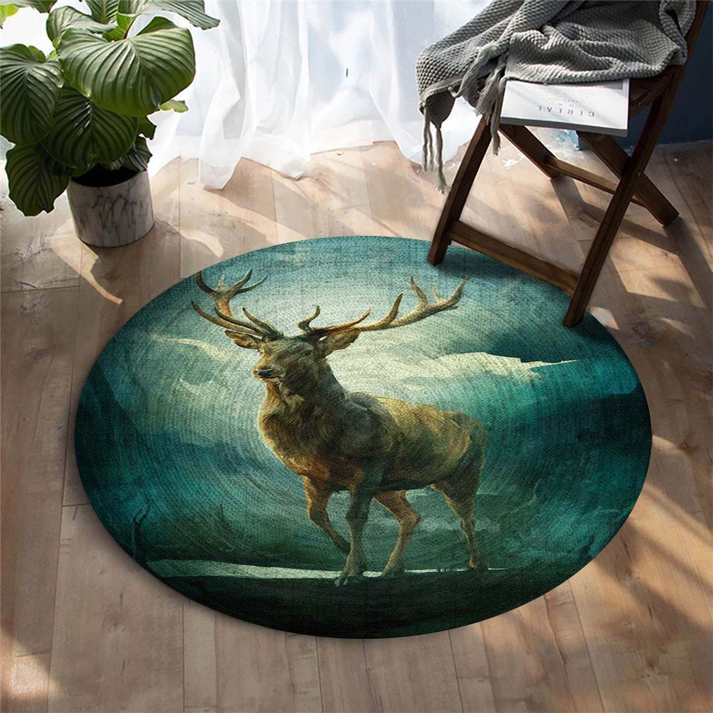 Deer Limited Edition Round Rug Carpet Bedroom Livingroom Home Decor
