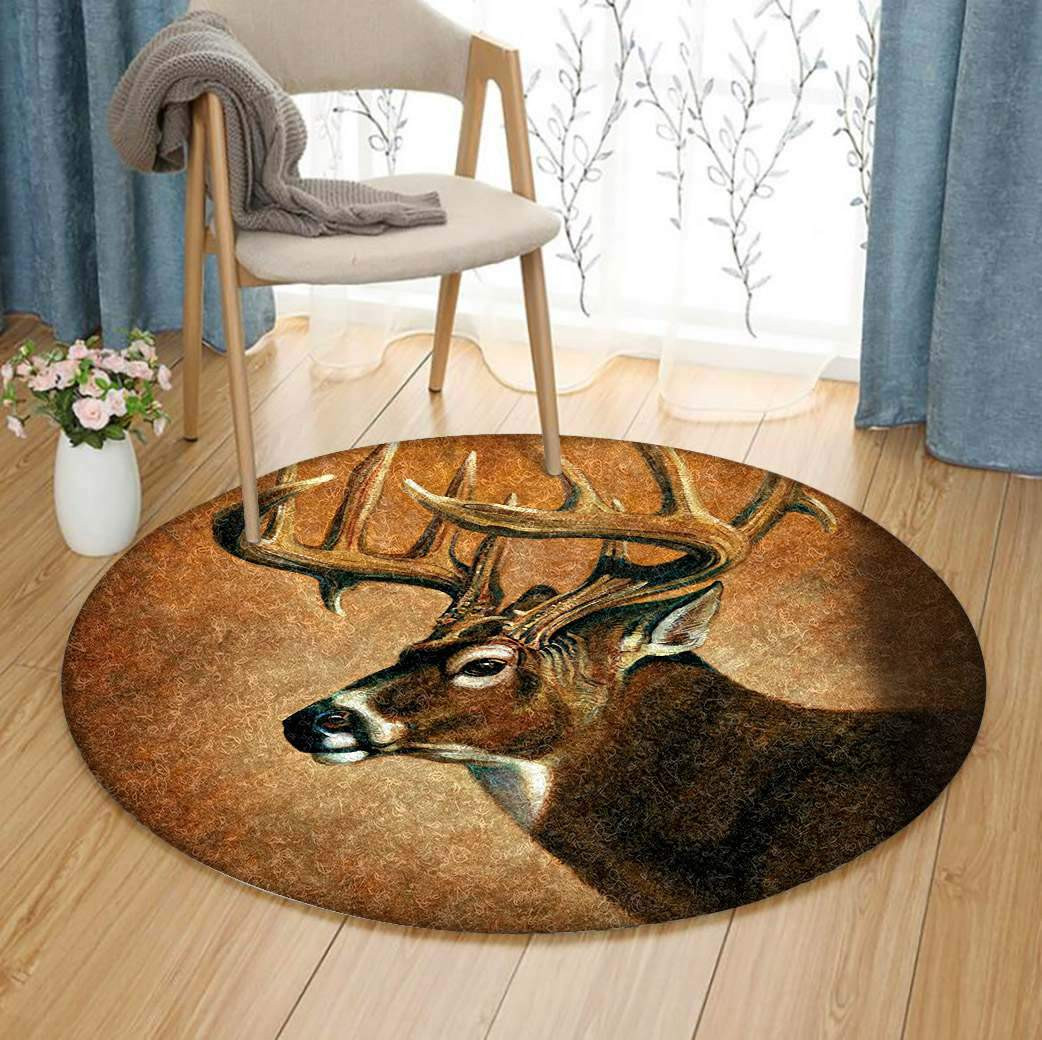 Deer Limited Edition Round Rug Carpet Bedroom Livingroom Home Decor