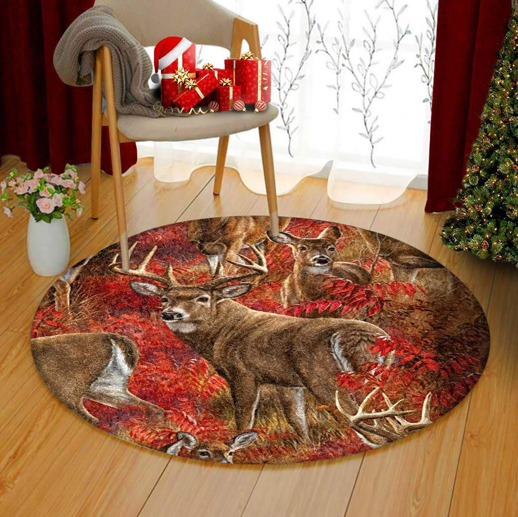 Deer Limited Edition Round Rug Carpet Bedroom Livingroom Home Decor