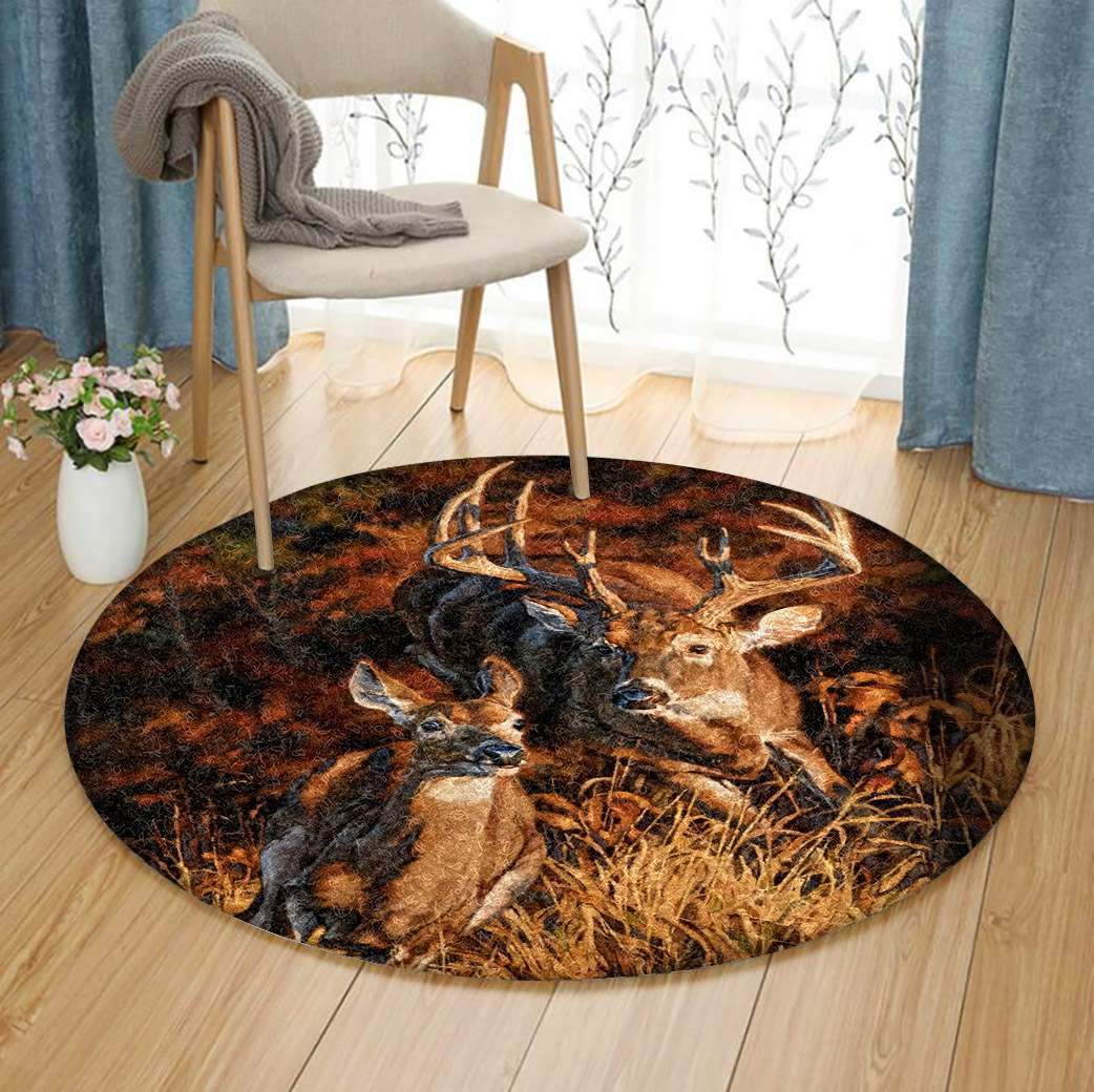 Deer Limited Edition Round Rug Carpet Bedroom Livingroom Home Decor