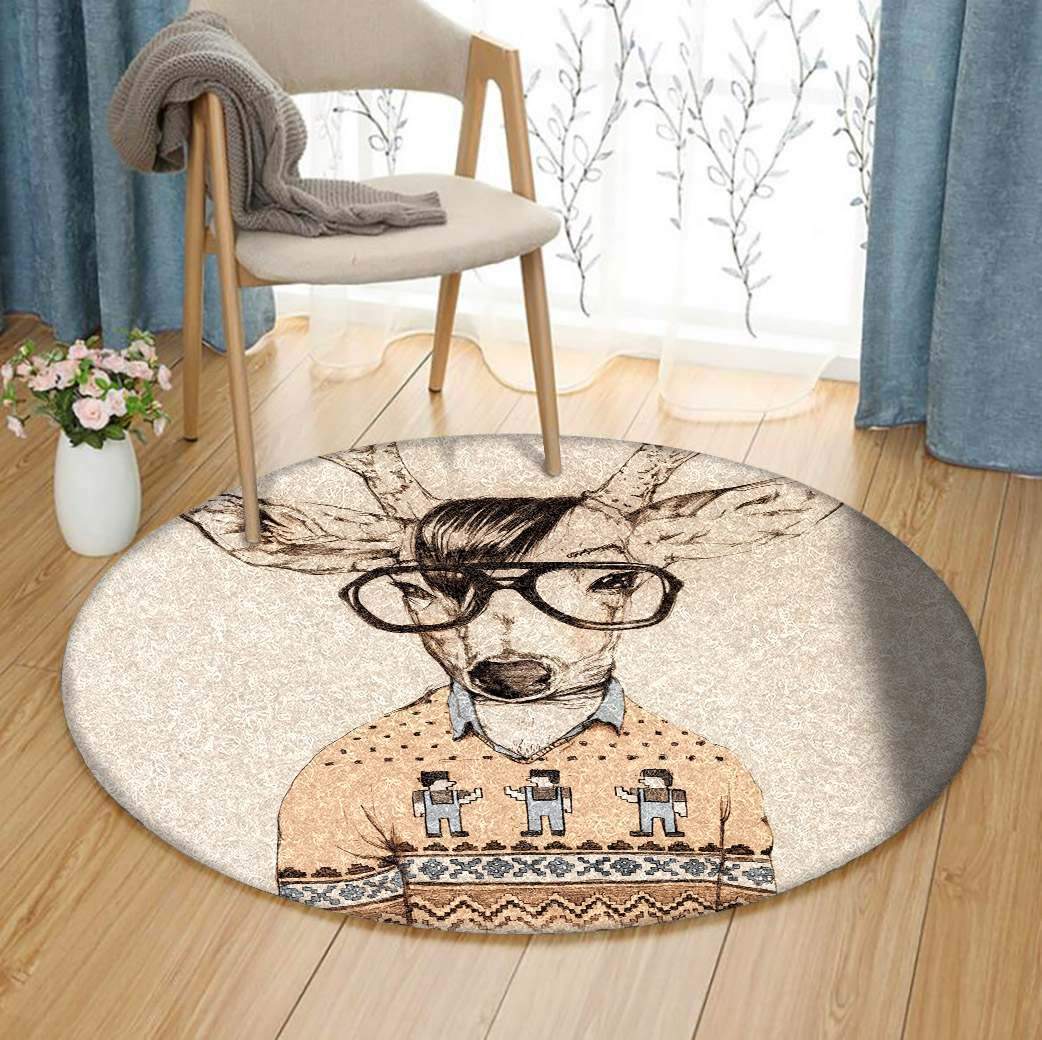Deer Limited Edition Round Rug Carpet Bedroom Livingroom Home Decor
