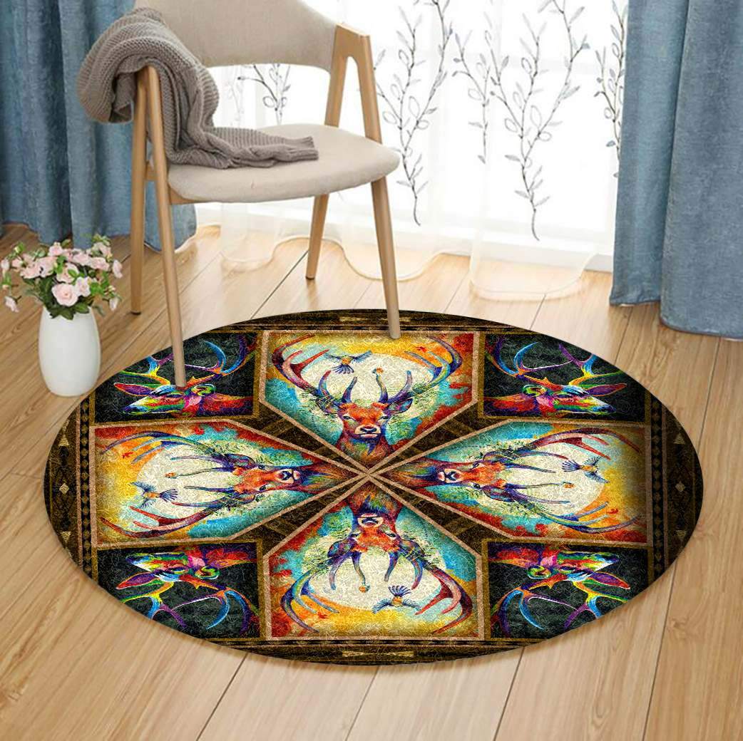 Deer Limited Edition Round Rug Carpet Bedroom Livingroom Home Decor