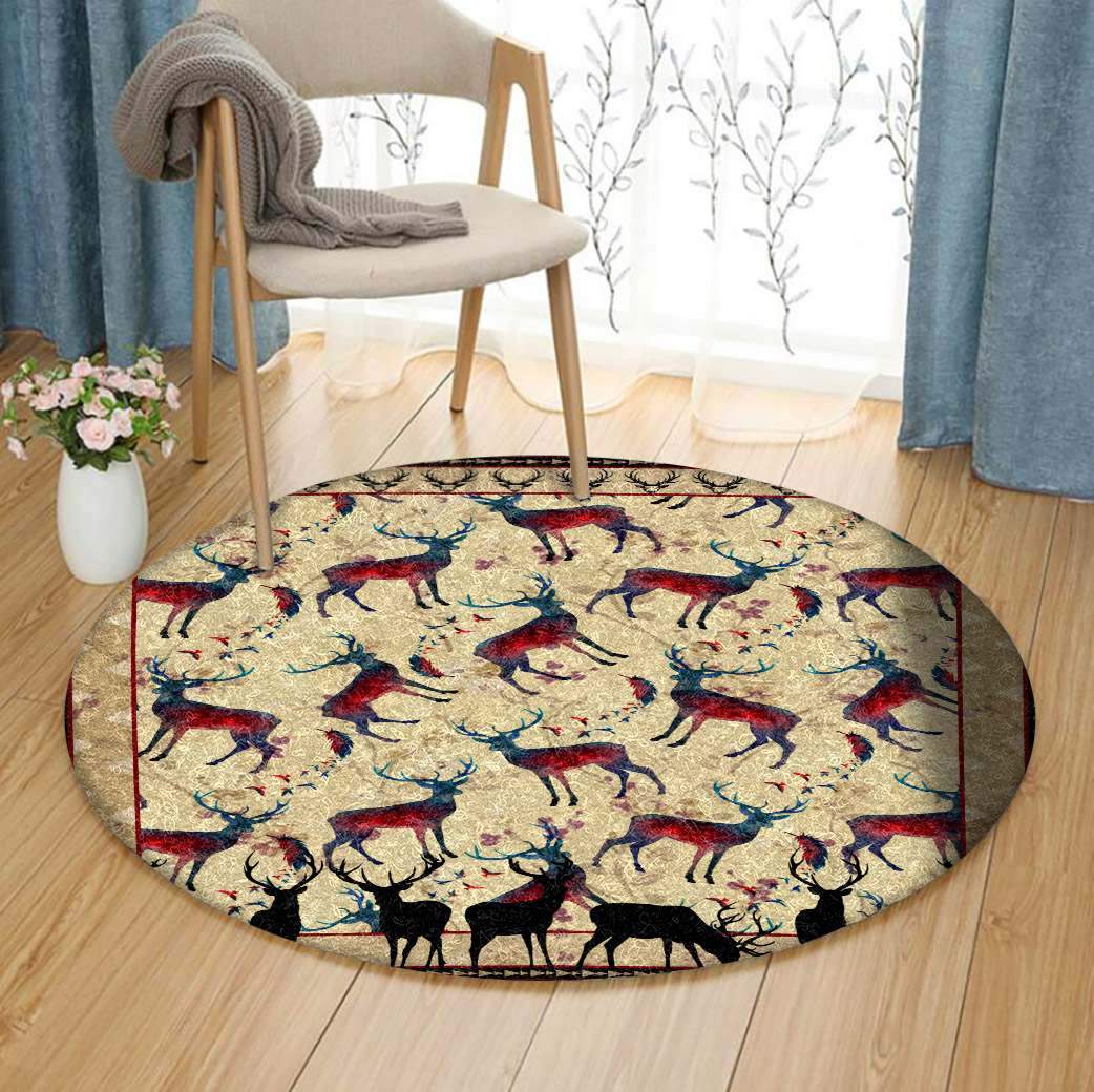 Deer Limited Edition Round Rug Carpet Bedroom Livingroom Home Decor