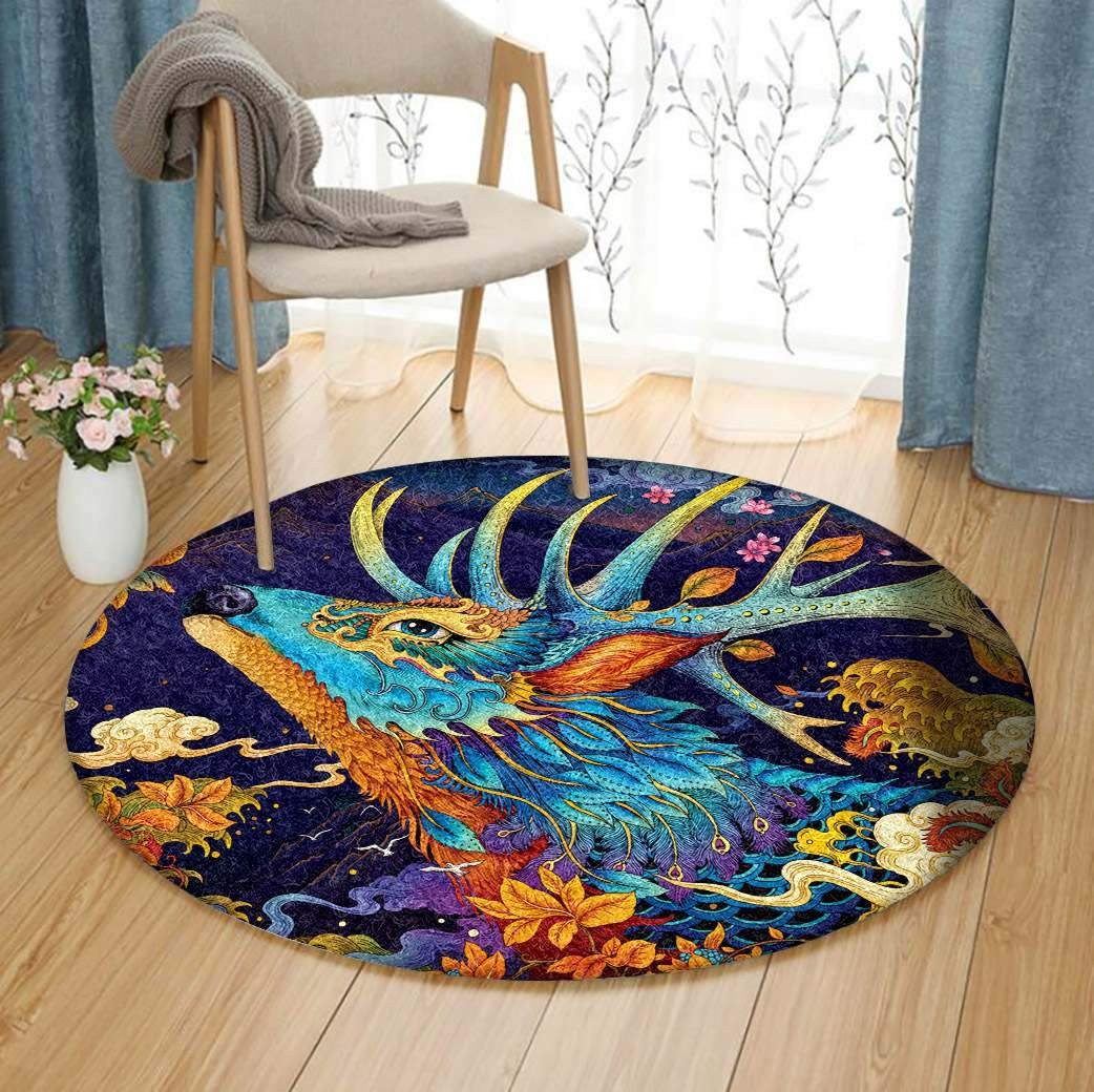 Deer Limited Edition Round Rug Carpet Bedroom Livingroom Home Decor